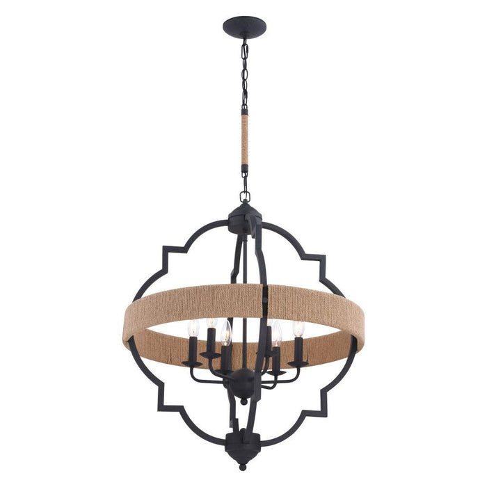 Vaxcel Beaumont 25 In. W 6 Light Pendant Textured Model: P0309