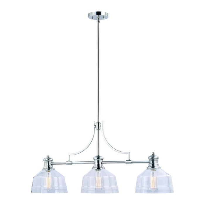 Vaxcel Beloit 3 Light Linear Chandelier Satin Nickel Model: H0221