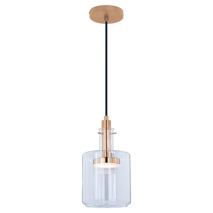 Vaxcel Bunsen 6.5 In LED Mini Pendant Natural Brass Model: P0284