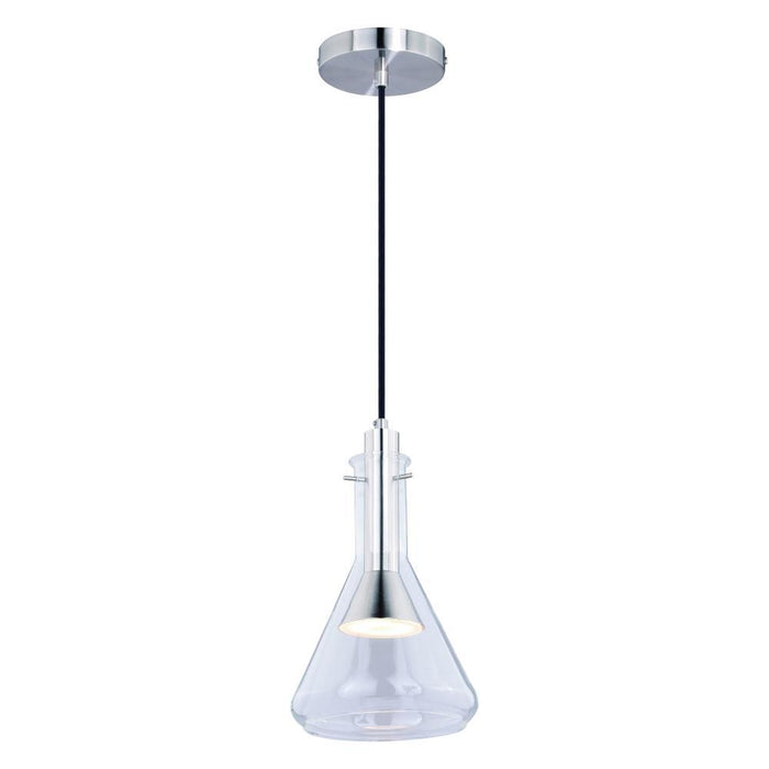 Vaxcel Bunsen 6.5 In LED Mini Pendant Satin Nickel Model: P0285