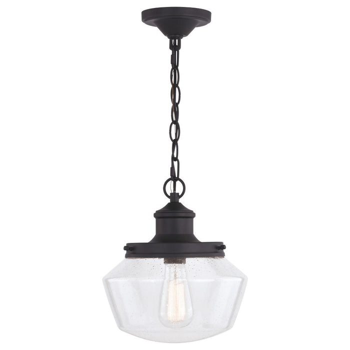 Vaxcel Collins 10 In. W Outdoor Pendant Matte Black Model: T0547