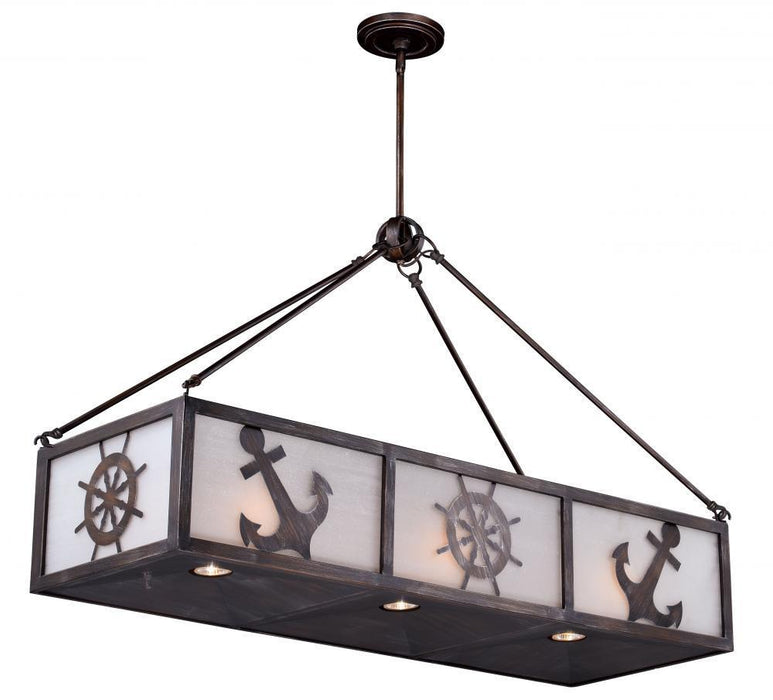 Vaxcel Nautique 9 Light Linear Chandelier Sterling Model: H0177