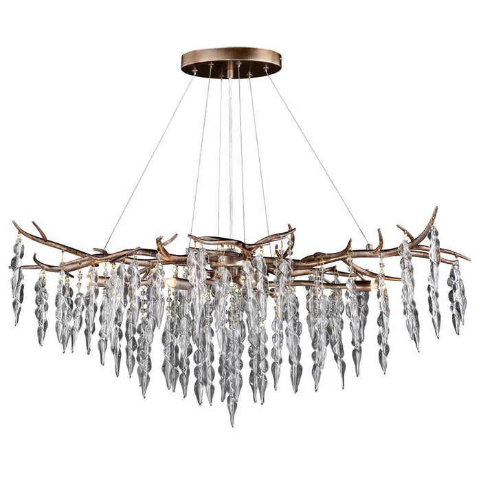 Vaxcel Rainier 6 Light Linear Chandelier Silver Mist Model: H0231