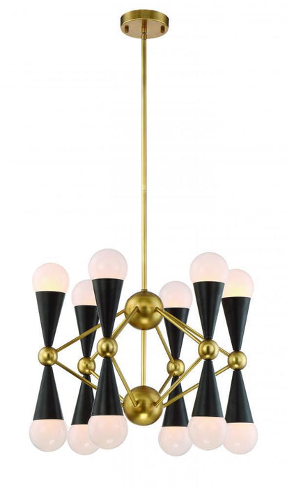 Zeev Lighting Crosby 1 Light Down Chandelier Model: CD10169/12/AGB+MBK