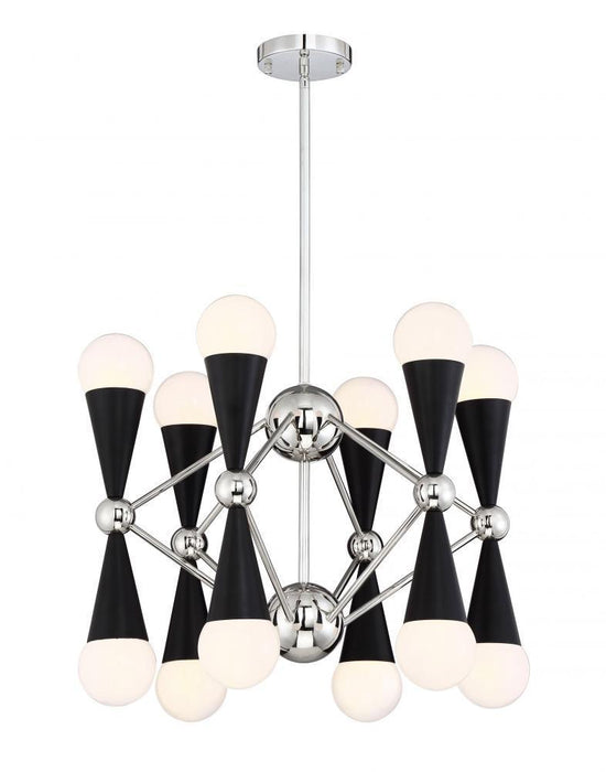 Zeev Lighting Crosby 0 Light Chandelier Model: CD10220/12/BLK+PN