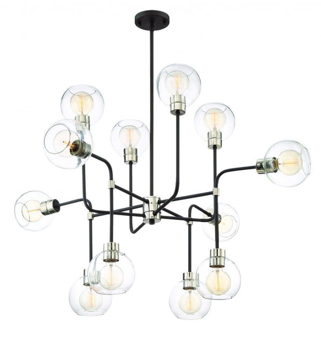 Zeev Lighting Pierre 12 Light Chandelier Model: CD10223/12/PN+MBK