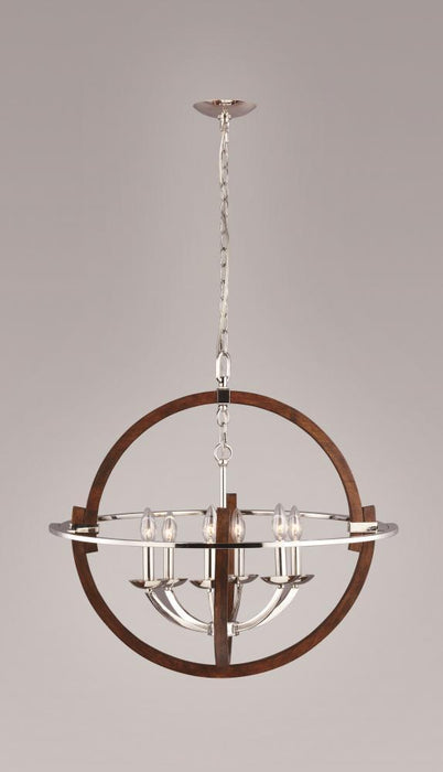 Zeev Lighting Solstice 6 Light Candle Chandelier Model: CD10075/6/PN-PW